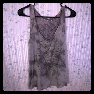 Grey Marbled Graphic Tank